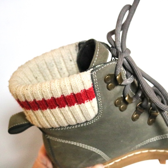 ROOTS Tuff Boot Green Leather Lace Up Women's 8.5 Canada Work Boot Classic - Picture 8 of 16